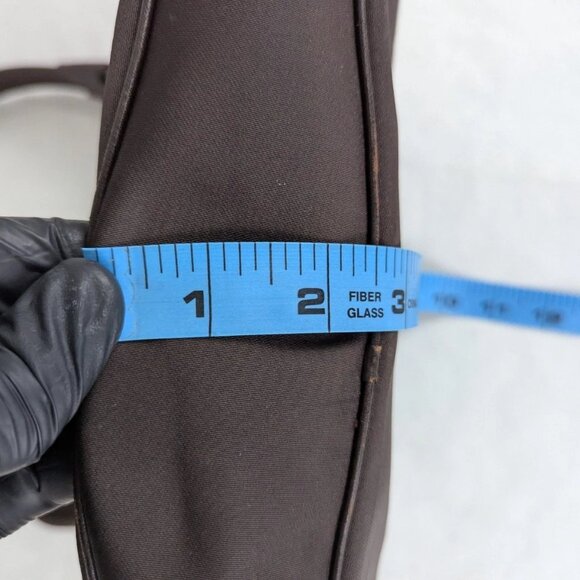 FERRAGAMO Vara Bow Solid Knit Nylon Designer Formal Medium Brown Hobo Charm BAG - Picture 15 of 16